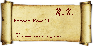 Maracz Kamill névjegykártya